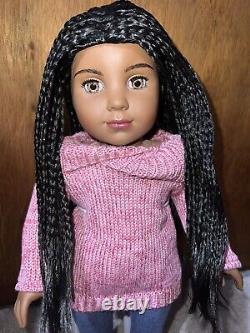Sabine Custom African American Girl Doll OOAK Black Braided Hair Golden Eyes