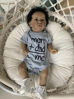 Silicone Full Body Boy Reborn Baby Dolls 22 African American Real Life Newborn