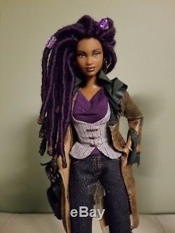 Stunning Ooak African American Barbie Doll With Purple Dreadlocks