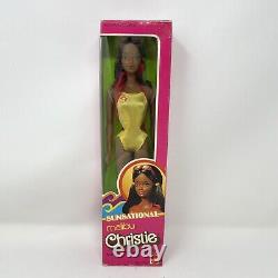 Sunsational Malibu Christie #7745 Black Barbie 12 Vintage Doll African 1981 (A)