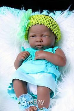 Super Deal Baby Girl African American Doll Real Reborn Berenguer 14 Inches