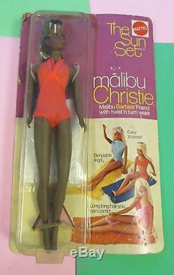 The Sun Set Malibu Christie 7745 Mattel Barbie Doll 1970 African American NRFB