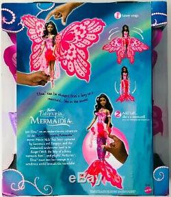 VHTF Barbie Fairytopia Mermaidia Fairy-to-Mermaid AA Ethnic Elina Wings Tail