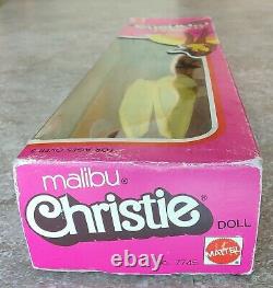 VINTAGE 1975 BARBIE MALIBU CHRISTIE AA DOLL #7745 NRFB New BOX MOD