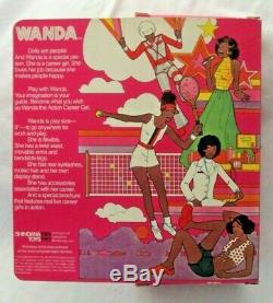 VTG 1972 Shindana Toys Doll Wanda Black African American in package w acc