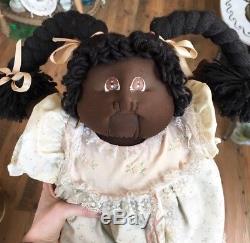 VTG 1978 Cabbage Patch Kids Soft Sculpture Doll African American Girl Pigtails