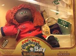 VTG 1985 Cabbage Patch Kids African American Doll Red Hair WORLD TRAVELER China