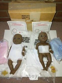 VTG 1989 Raffoler, African American Anatomically Correct Newborn Girl & boy Doll