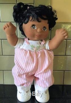 VTG Mattel My Child Doll African American Black Hair Green/Brown Eyes 1985 EUC