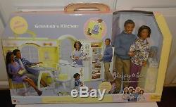 Very rare HAPPY FAMILY AA African American GRANDMA KITCHEN BARBIE Grandpa doll