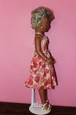 Vintage 18 African American Fashioin vinyl doll vinyl high heels