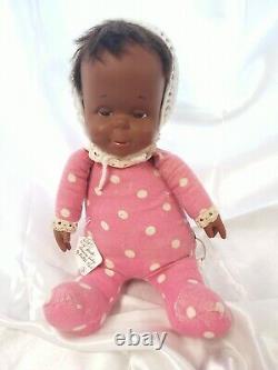 Vintage 1964 Mattel Drowsy Pink Polka Dot Doll Pull String African American AA