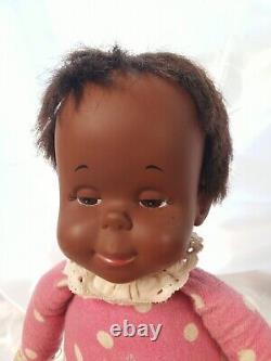 Vintage 1964 Mattel Drowsy Pink Polka Dot Doll Pull String African American AA