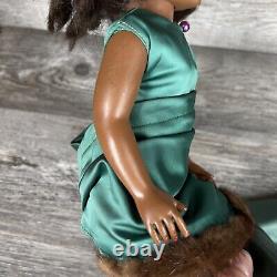 Vintage 1970's Ideal Doll 19 African American Green Dress Orig Clothes 14r Head