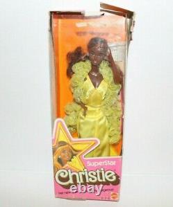 Vintage 1976 Mattel Superstar Christie Barbie #9950 African American withBox! RARE