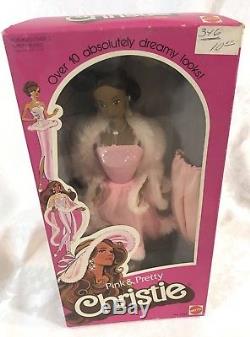 Vintage 1981 Pink & Pretty Christie Barbie Doll #3555 African American AA NRFB