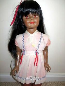 Vintage 36 Doll Playpal Black African American In Patty Playpal Dress