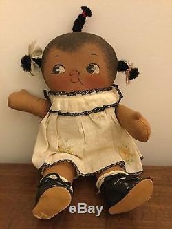 Vintage Americana Negro Cloth Doll African American Black Doll