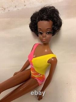 Vintage Barbie Doll AA TNT Christie #1119 Dark Hair OSS Side Burns Ot Mules VHTF