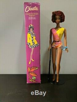 Vintage Barbie Twist'N Turn Christie Doll VGC w Original Box Swimsuit and Stand