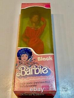Vintage Black Barbie AA Superstar w red disco dress doll Mattel No. 1293 NRFB New