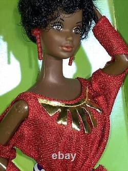 Vintage Black Barbie AA Superstar w red disco dress doll Mattel No. 1293 NRFB New