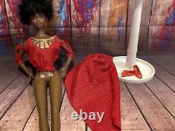 Vintage Black Barbie doll- Original 1980 Red Disco Clothes Steffie Face & AFRO
