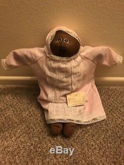 Vintage Cabbage Patch Kids Preemie African American Cloth Soft Sculpture Signed