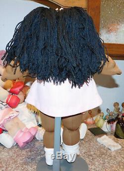 Vintage Cabbage Patch Soft Sculpture African American Girl Doll 22 Painted Eyes