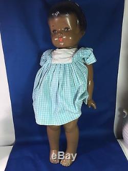 Vintage EFFANBEE PATSY-ANN DOLL Composition Rare African American Black Hair 19