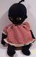 Vintage Handmade African American Cloth Black Doll Detailed Embroidery RARE