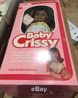 Vintage Ideal Baby Crissy Doll African American Black 24 Grow Hair Doll Playpal