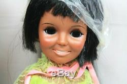 Vintage Ideal Black African American Crissy Grow Hair Doll 1969 1970 Box + Paper