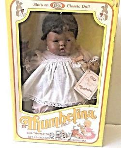 Vintage Ideal Thumbelina 18 Baby Doll African American Infant Girl Doll NIB