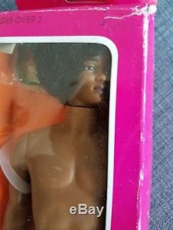 Vintage Mattel Barbie Sunsational Malibu African American Black Ken real afro