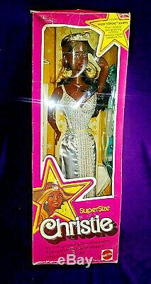Vintage RARE Supersize Superstar Christie NRFB African American Barbie BIN