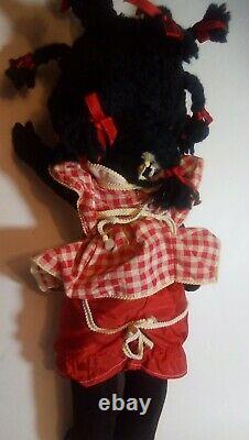 Vintage Rare Black Folk Art Cloth Doll African American Toy Girl Doll