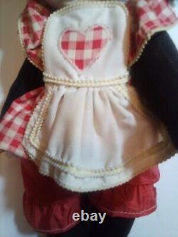 Vintage Rare Black Folk Art Cloth Doll African American Toy Girl Doll