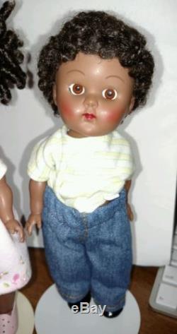 Vintage Repro Vogue Ginny Doll African American Brother and Sister Pair