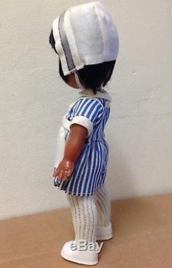 Vintage rare Herman Pecker Black Nurse African American Doll 9 big eyes 1960's