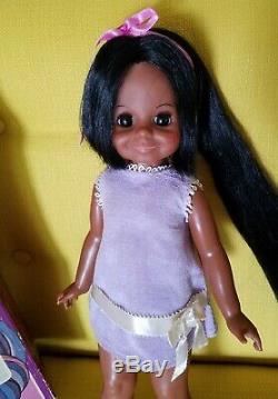 Vtg 60s Ideal Black African American VELVET Doll w Clothes Shoes HTF Box Crissy