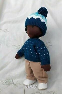 Waldorf boy doll 16 inch, Handmade toys, Rag doll, African American doll