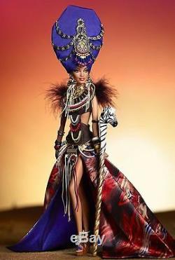 World Glamour Collection Gold Label Tribal Beauty Barbie Doll & Zebra Scepter